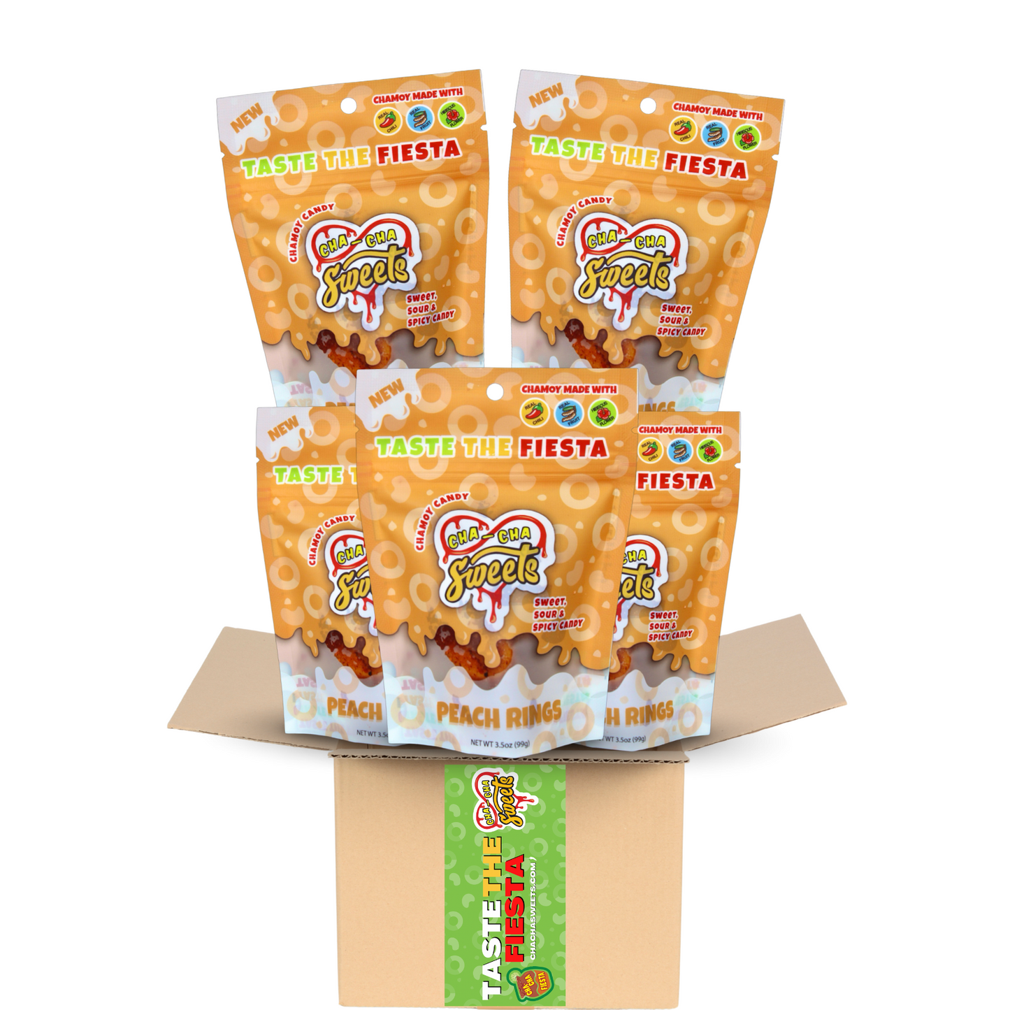 NEW PEACH RINGS 5 Pack - 3.5oz