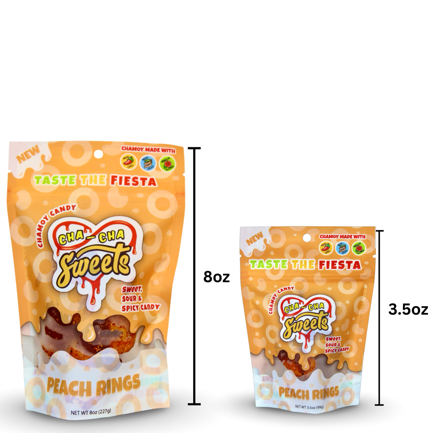 NEW PEACH RINGS 5 Pack - 3.5oz